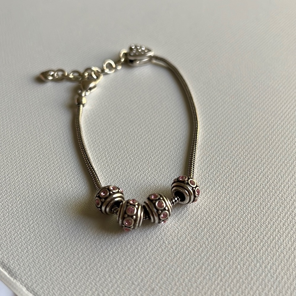 Four Pink Mini Crystal Brighton Beads